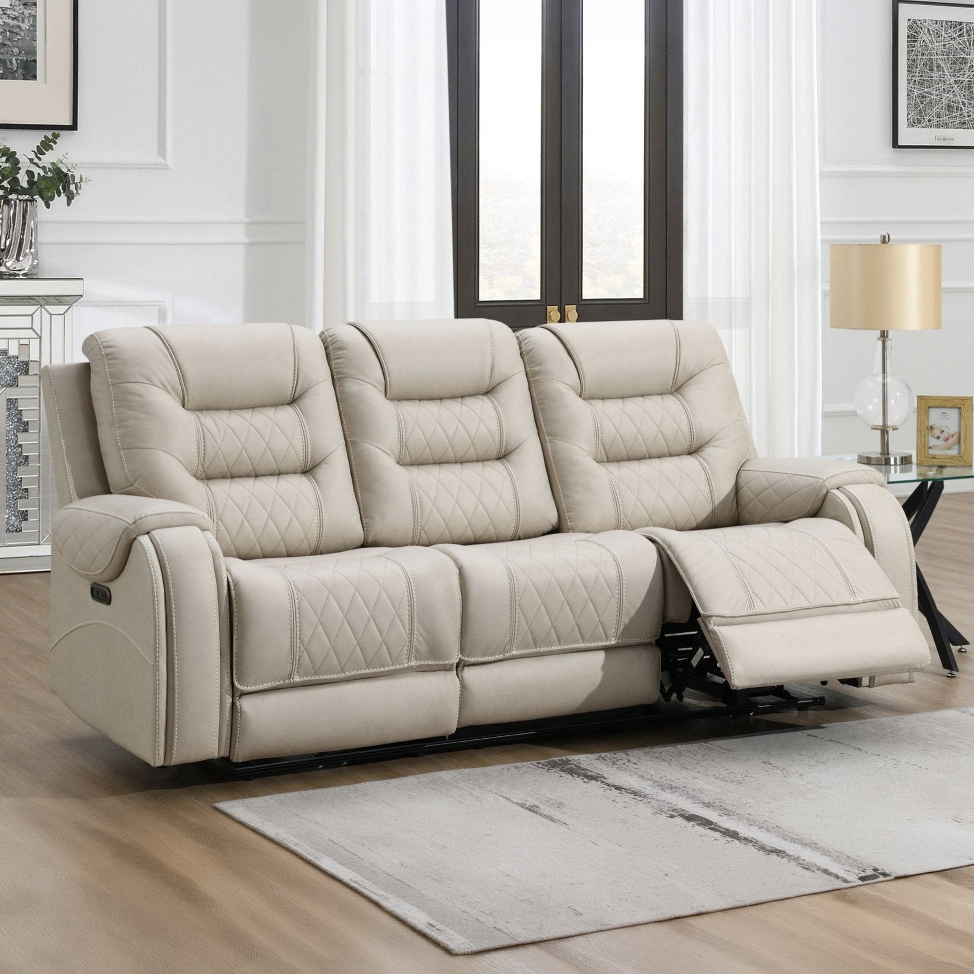 Liston 3-Seater Electric Recliner Sofa - Beige