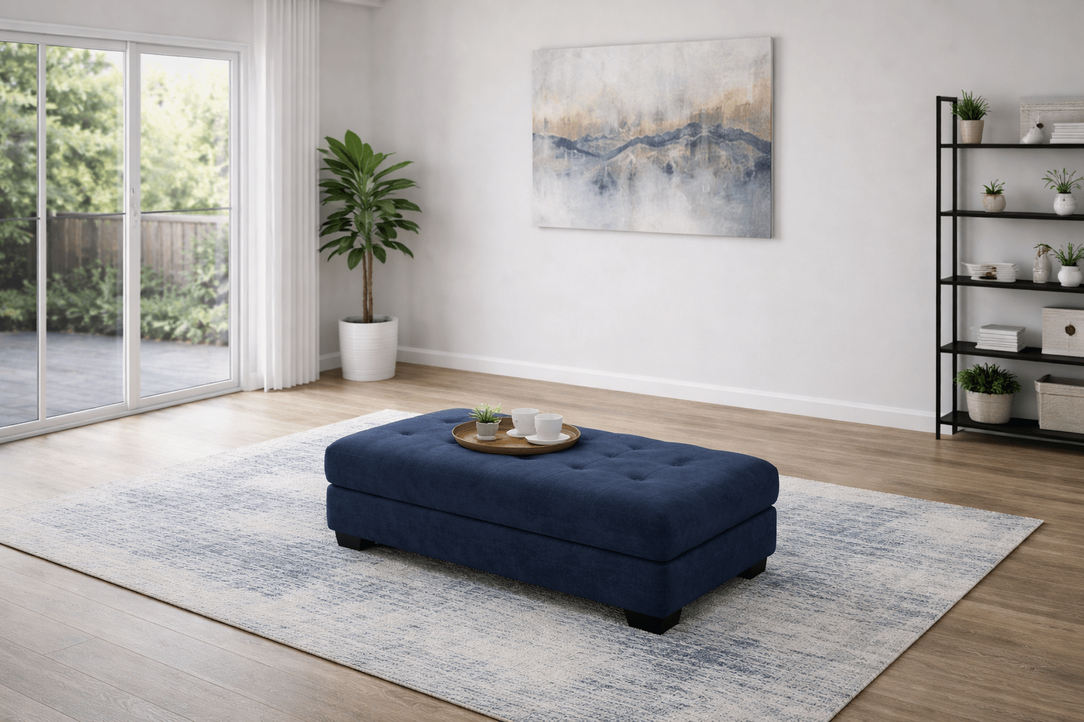 Loren Dark Grey Ottoman Only - Lifestyle Furniture
