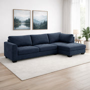 Loren Sectional Sofa Right Facing Chaise- Dark Grey