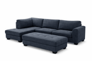 Loren Sectional Sofa With Ottoman - Dark Grey - Lifestyle Furniture