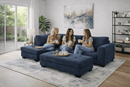 Loren Sectional Sofa With Ottoman - Dark Grey - Lifestyle Furniture