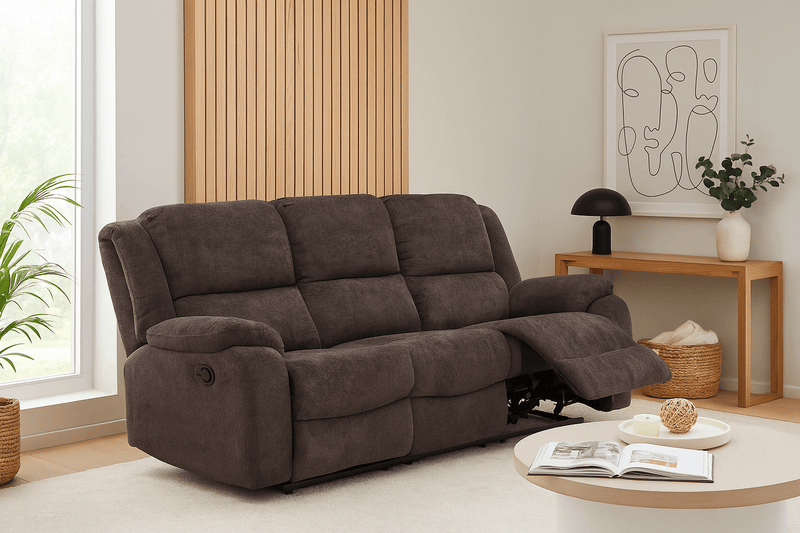 Malmo 3 - Seater Fabric Recliner Sofa - Lifestyle Furniture