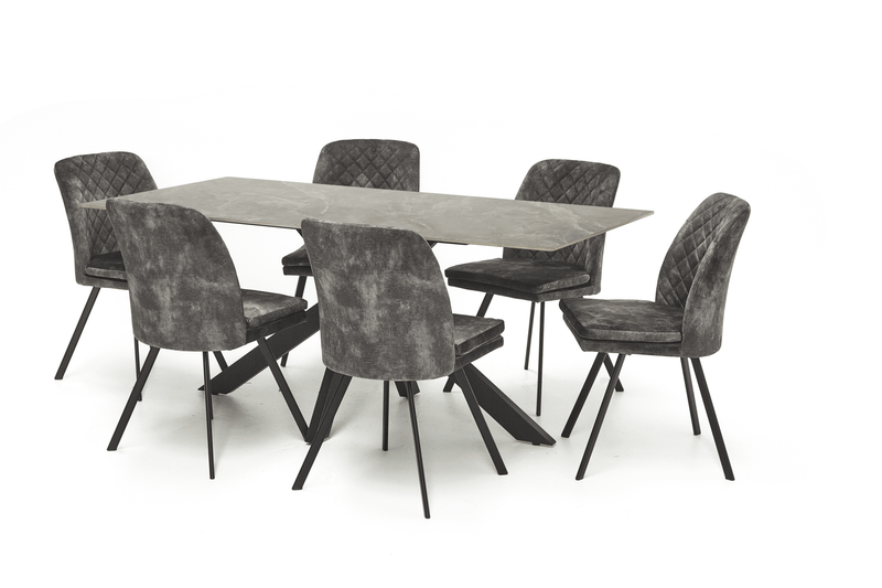 Miller 7 Piece Dining Set with Bonair Chairs - Lifestyle Furniture