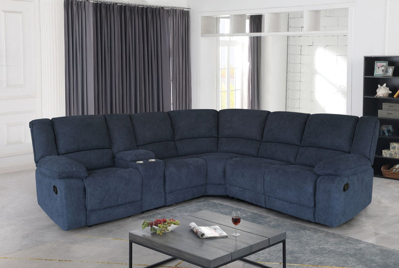 Norah Corner Recliner Suite - Midnight Blue - Lifestyle Furniture