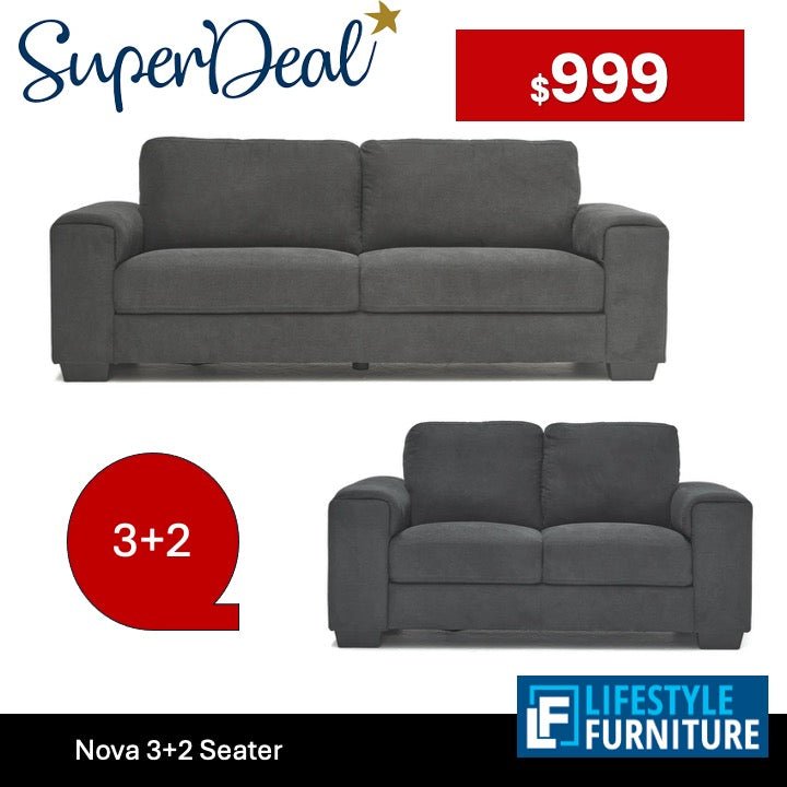 Nova Lounge Suite 3+2 - Lifestyle Furniture