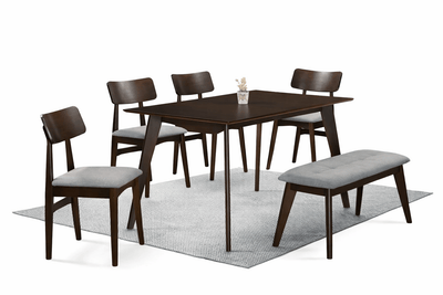 Patric 1.6 M Walnut Top Dining Set