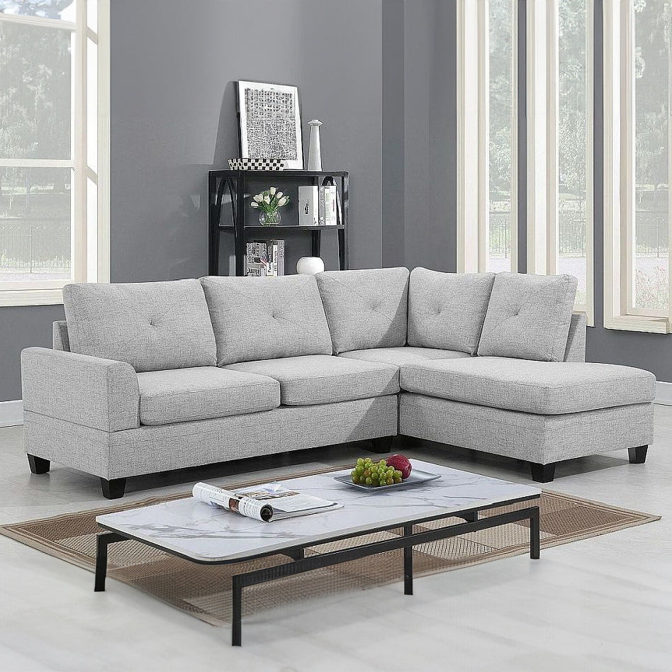 Pavia Sectional Sofa Reversible Chaise - Beige