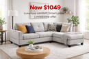 Pavia Sectional Sofa Reversible Chaise - Beige - Lifestyle Furniture