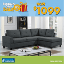 Pavia Sectional Sofa Reversible Chaise - Grey - Lifestyle Furniture