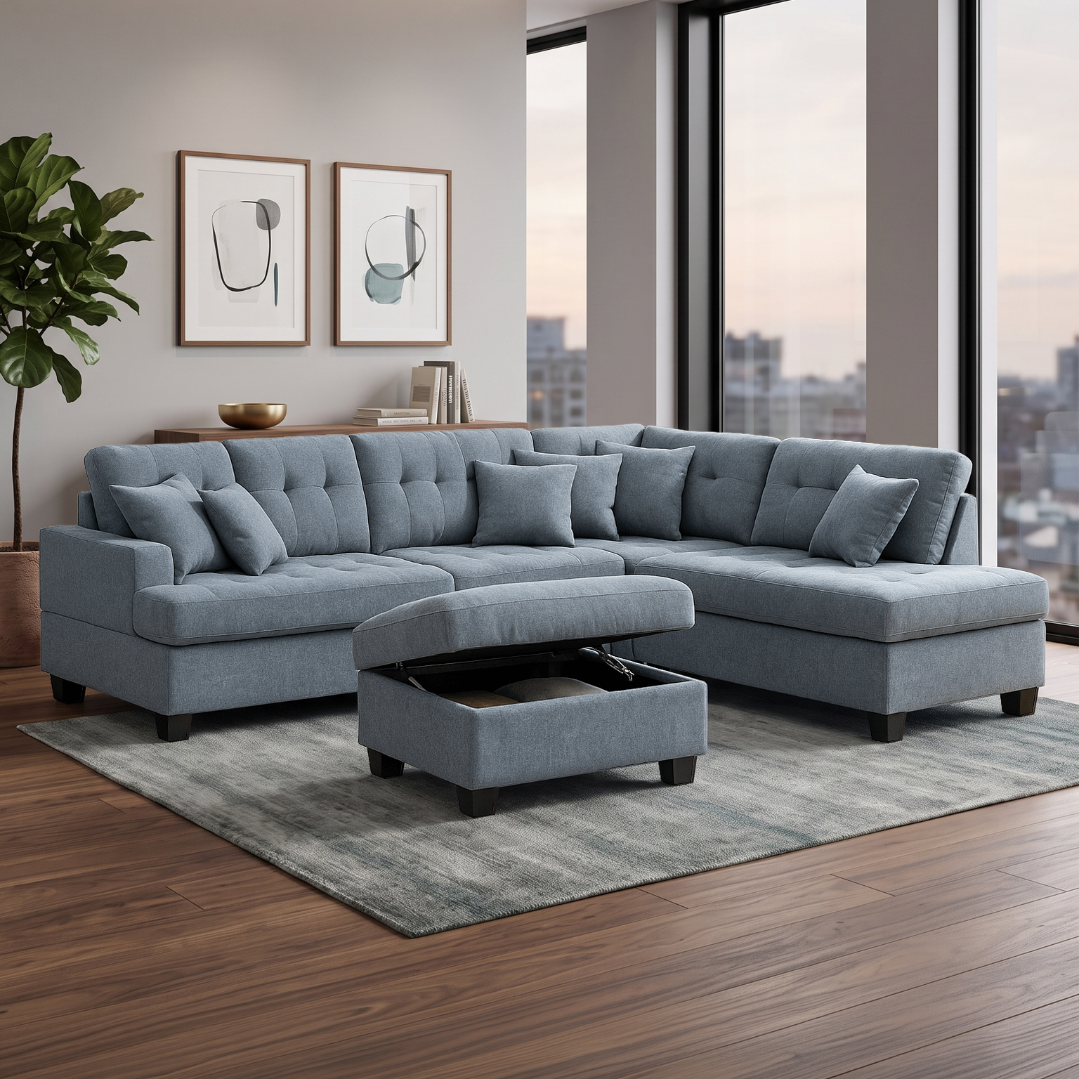 Rolland Sectional Sofa with Ottoman