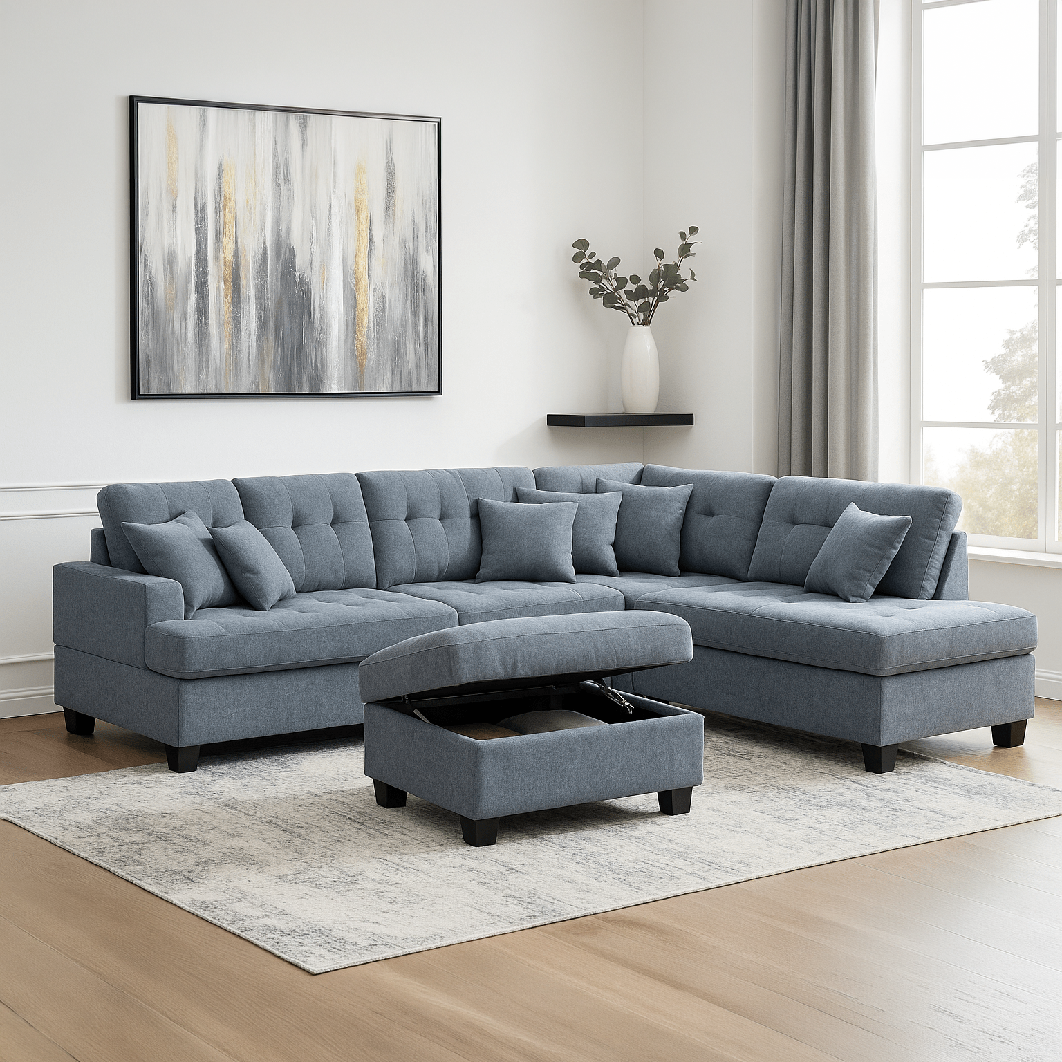 Rolland Sectional Sofa with Ottoman