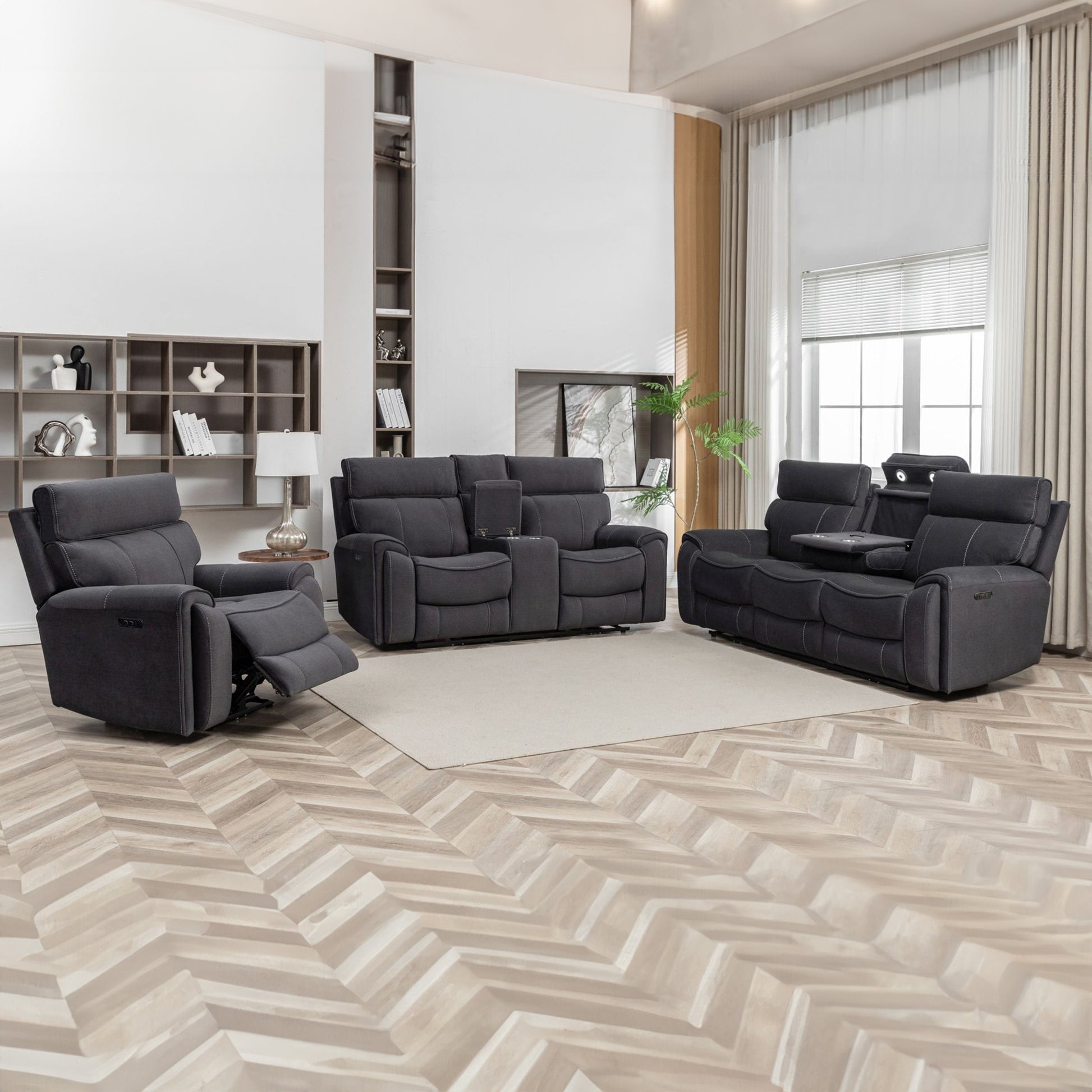 Sable 3-Piece Electric Recliner Sofa Set