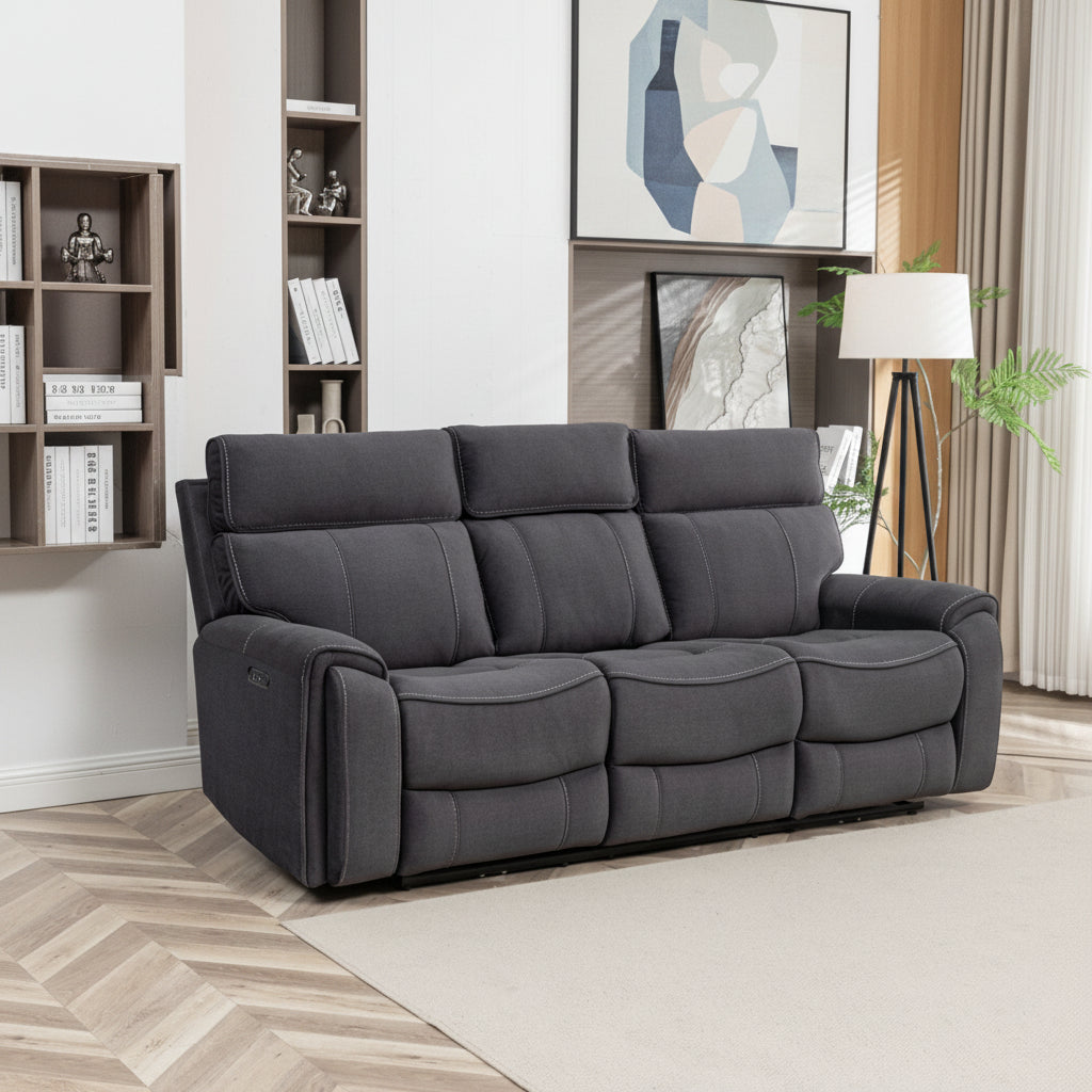 Sable 3 - Piece Electric Recliner Sofa Set - Lifestyle Furniture