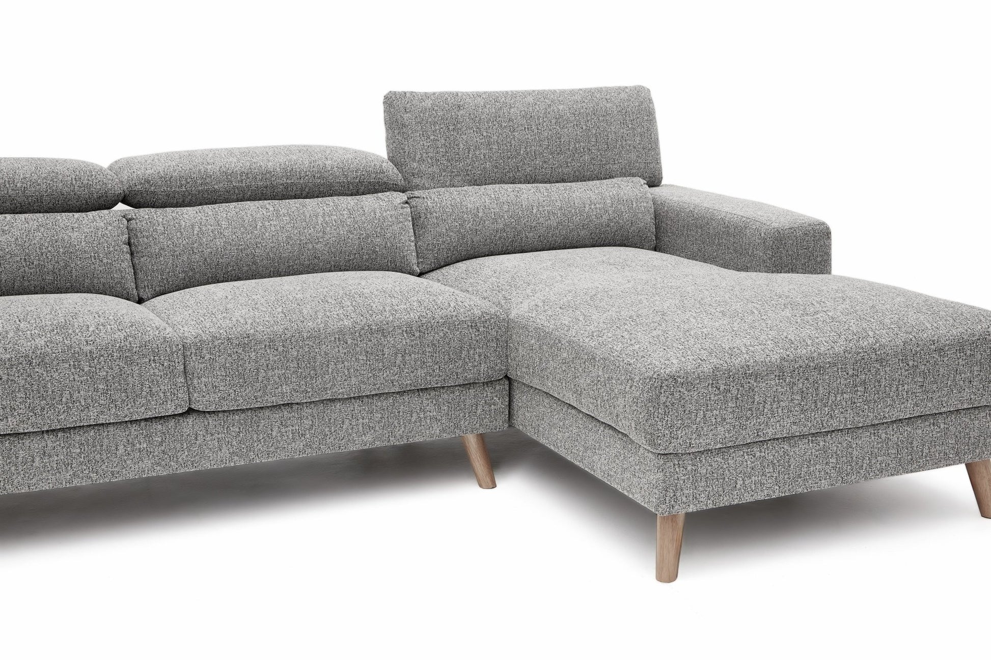 Santro 3 - Seater Sofa With Chaise - Light Grey - Lifestyle Furniture