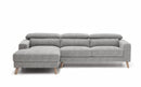 Santro 3 - Seater Sofa With Chaise - Light Grey - Lifestyle Furniture