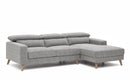 Santro 3 - Seater Sofa With Chaise - Light Grey - Lifestyle Furniture