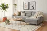 Santro 3 - Seater Sofa With Chaise - Light Grey - Lifestyle Furniture