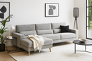 Santro Corner Sofa With Chaise - Light Grey - Lifestyle Furniture