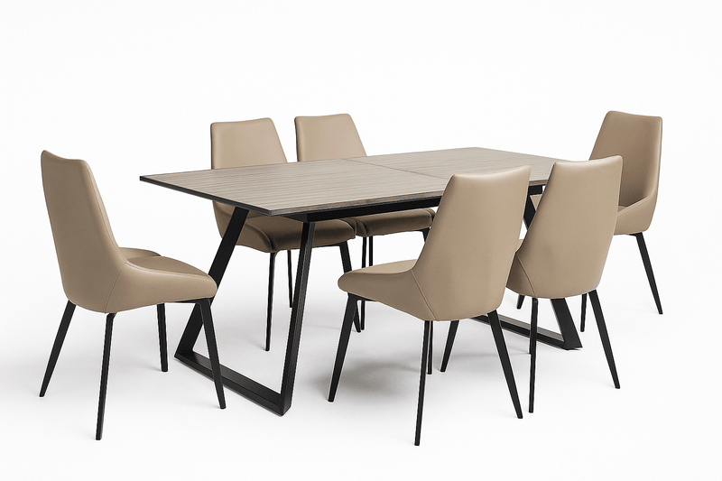 Shelton 7 - Piece Dining Set With Linnea Chairs - Lifestyle Furniture