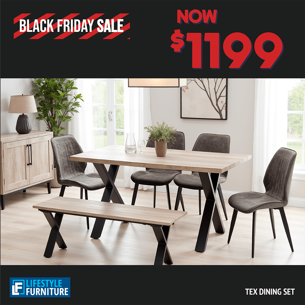 Tex Dining Set - Lifestyle Furniture