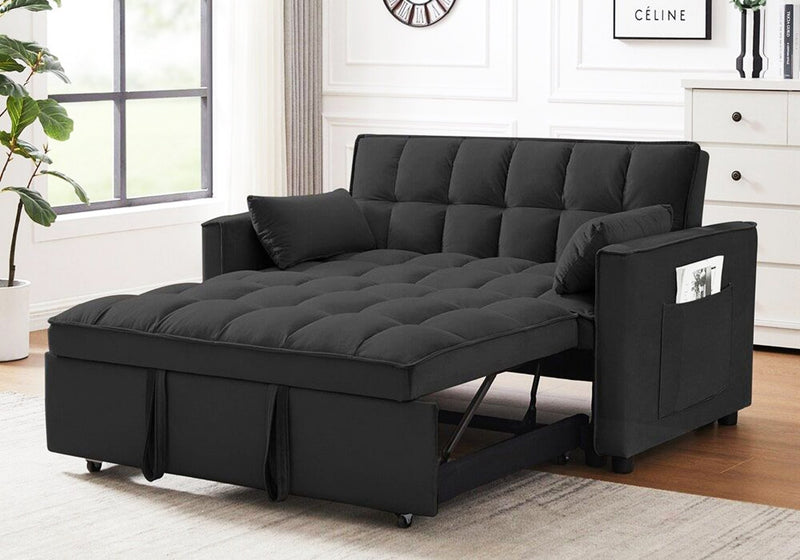 Webster Pull Out Sofa Bed - Black - Lifestyle Furniture