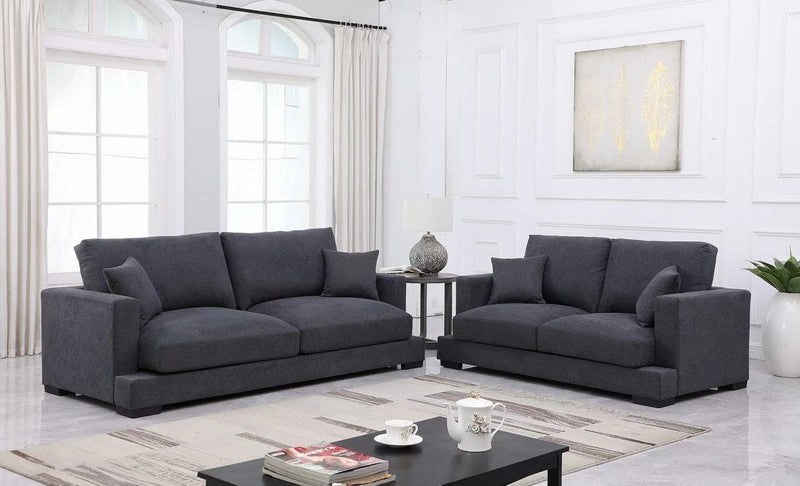 Albany Dark Grey 3+2 Seater Fabric Lounge Suite