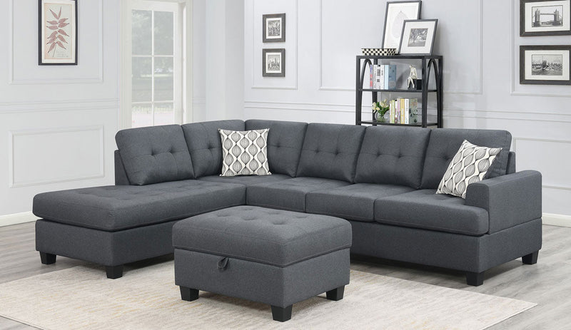 Austin Reversible Corner Fabric Sofa With Ottoman