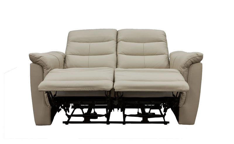 Lisbon Beige 2 Seater Leather Power Recliner Sofa - LIFESTYLE FURNITURE