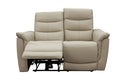 Lisbon Beige 2 Seater Leather Power Recliner Sofa - LIFESTYLE FURNITURE