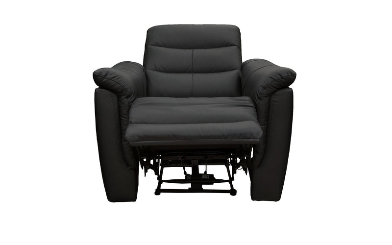 Lisbon Black Single Seater Leather Power Recliner Sofa - LIFESTYLE FURNITURE
