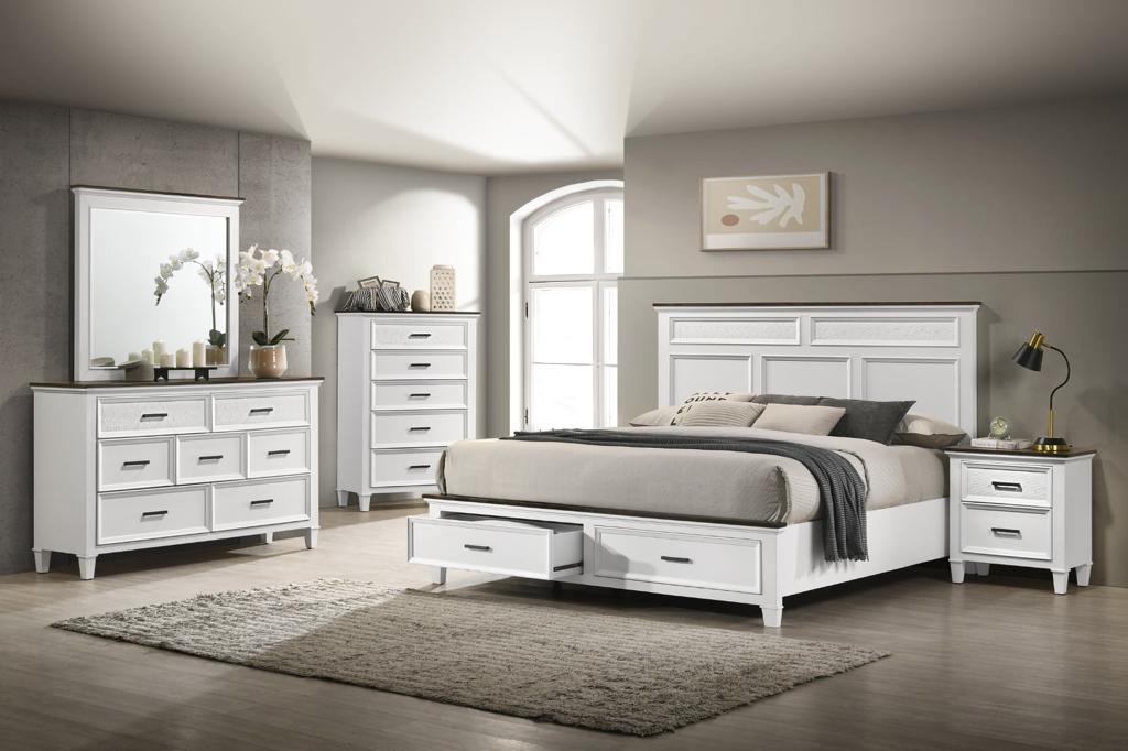 Madison Mindi Wood 4 Piece King Bedroom Set - Lifestyle Furniture