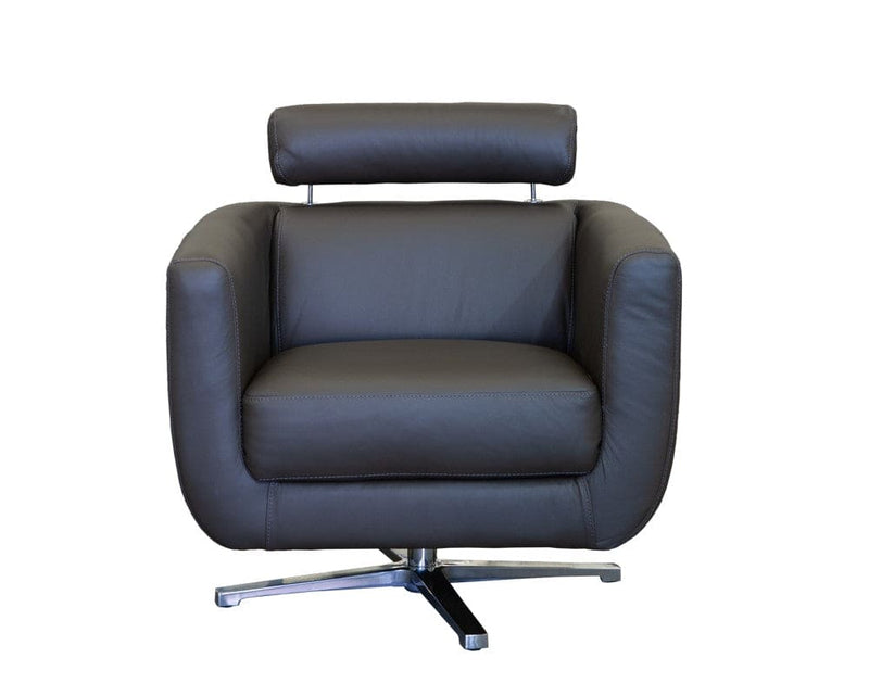 Munich Dark Brown Leather Chair - LIFESTYLE FURNITURE