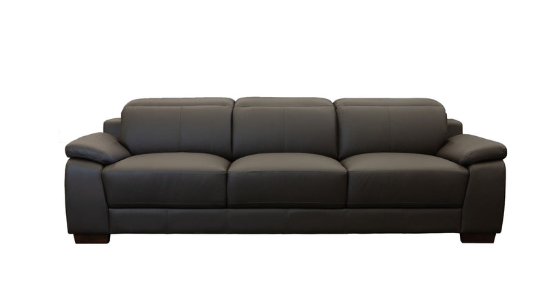 Natal Dark Brown 3-Seater Leather Sofa - LIFESTYLE FURNITURE
