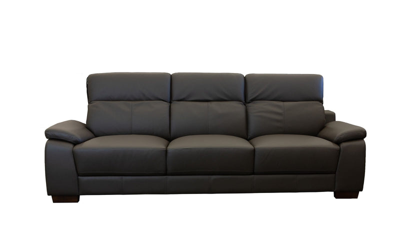 Natal Dark Brown 3-Seater Leather Sofa - LIFESTYLE FURNITURE