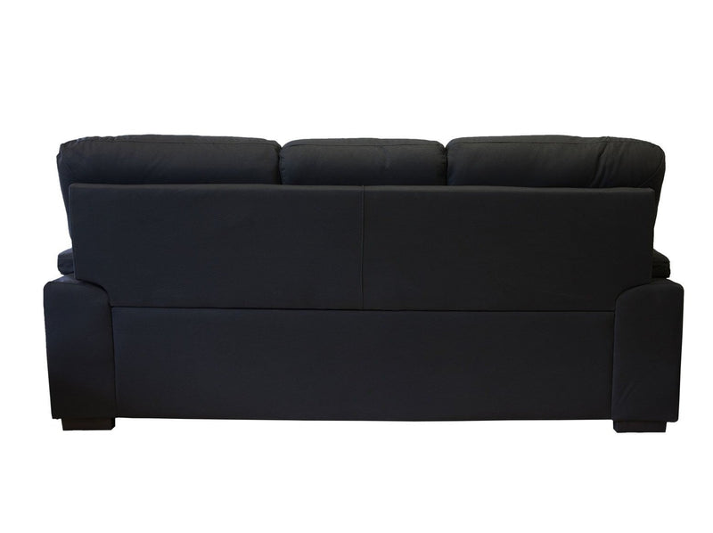 Nelson Black 3 Seater Fabric Sofa - LIFESTYLE FURNITURE