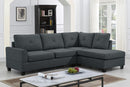 Pavia Charcoal Grey Reversible Fabric Sofa - LIFESTYLE FURNITURE