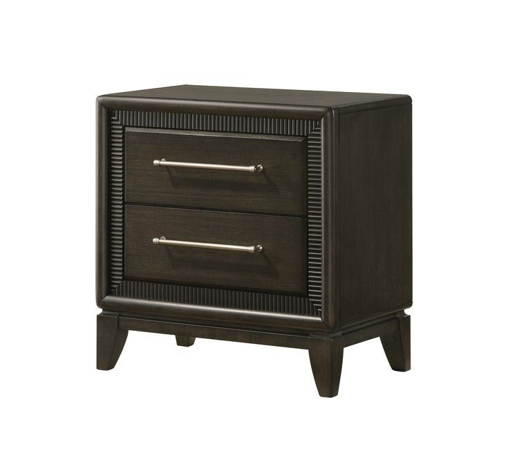 Roma Mindi Wood 2 Drawers Bedside Table - LIFESTYLE FURNITURE