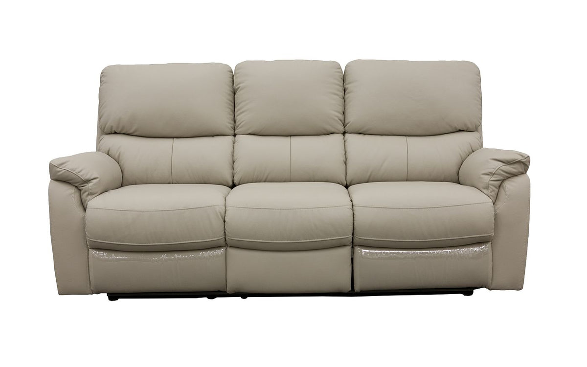 Salvador Beige 3 Seater Leather Recliner Sofa Lifestyle Furniture