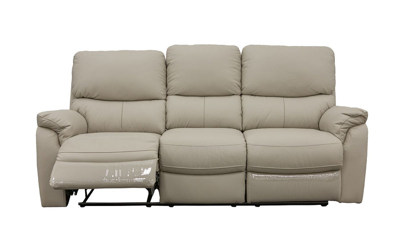 Salvador Beige 3 Seater Leather Recliner Sofa - LIFESTYLE FURNITURE