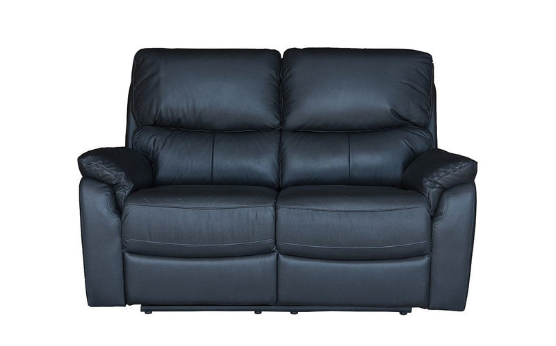 Salvador Black 2 Seater Leather Recliner Sofa - LIFESTYLE FURNITURE