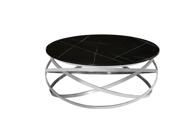 Sophy Round Coffee Table With Glass Top - LIFESTYLE FURNITURE