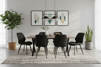 Tex Dining Set With Star Black Dining Chairs