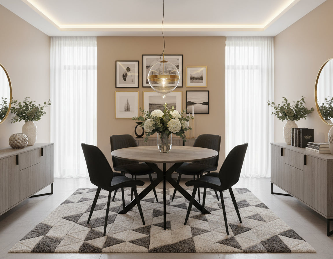 Tex Round Table 5 Piece Dining Set - LIFESTYLE FURNITURE