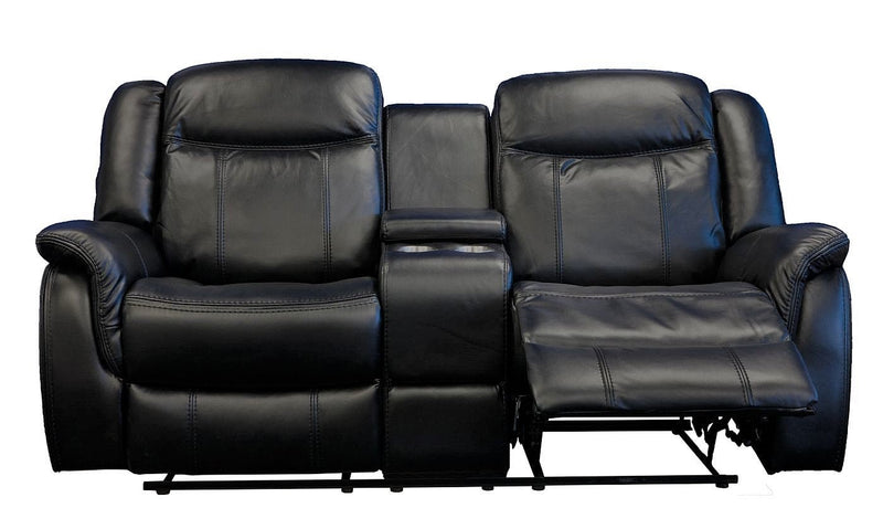 Tulip Black Air Leather Recliner Sofa Set - LIFESTYLE FURNITURE