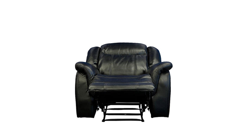 Tulip Black Single Seater Air Leather Recliner Sofa - LIFESTYLE FURNITURE