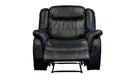 Tulip Black Single Seater Air Leather Recliner Sofa - LIFESTYLE FURNITURE