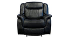 Tulip Black Single Seater Air Leather Recliner Sofa - LIFESTYLE FURNITURE