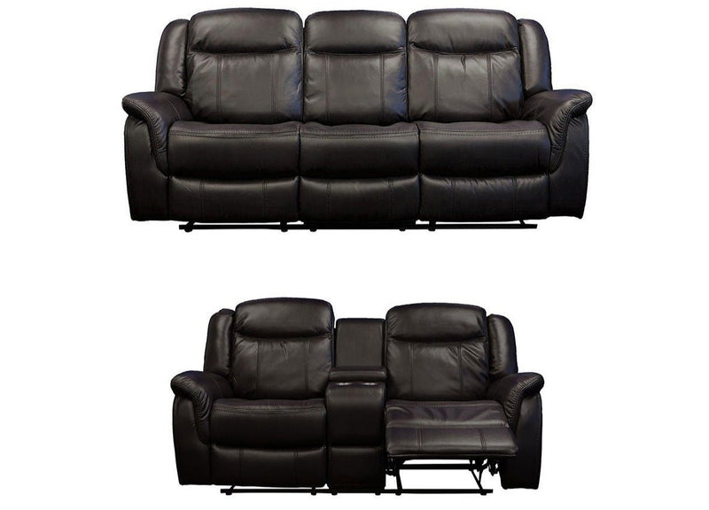 Tulip Brown Air Leather 2 Piece Recliner Sofa Set - LIFESTYLE FURNITURE