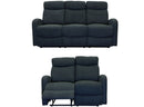 Verona Black Fabric 2 Piece Recliner Set - LIFESTYLE FURNITURE