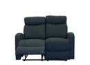 Verona Black Fabric 2 Seater Recliner Sofa - LIFESTYLE FURNITURE